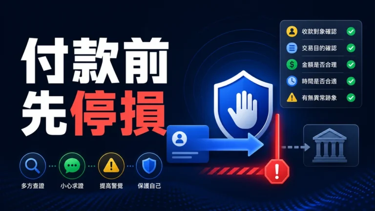 臨時收款帳號與私人轉帳通知可信嗎？付款前的停損與存證清單主圖